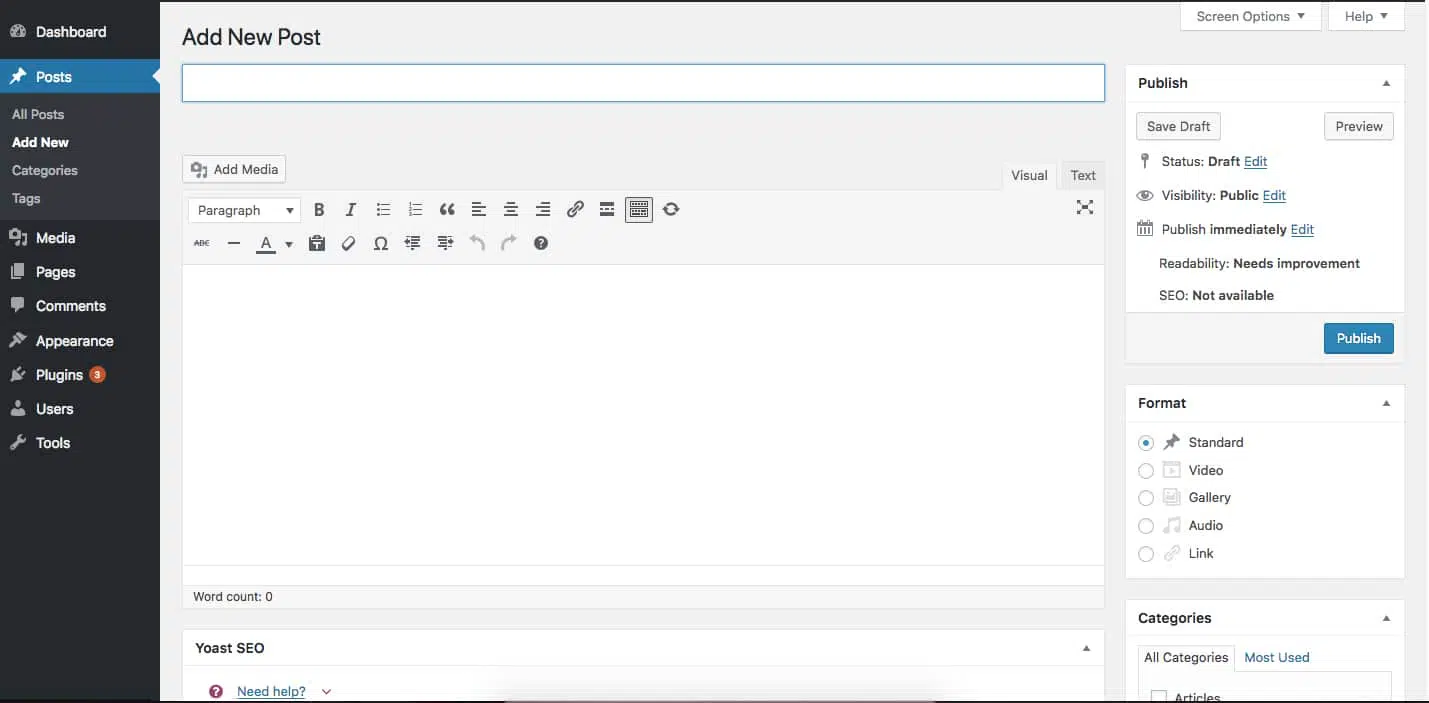 How to create a WordPress Blog Post? 2 add-new-post-page